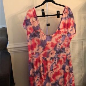 Plus Size Watercolor Maxi dress